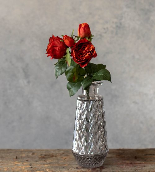 Artificial Red English Rose Spray